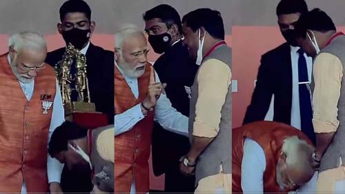 Modi Touches Feet of BJP District President : मोदी ने क्यों छुए बीजेपी जिलाध्यक्ष के पैर, कारण जानकर हैरान रह जाएंगे आप